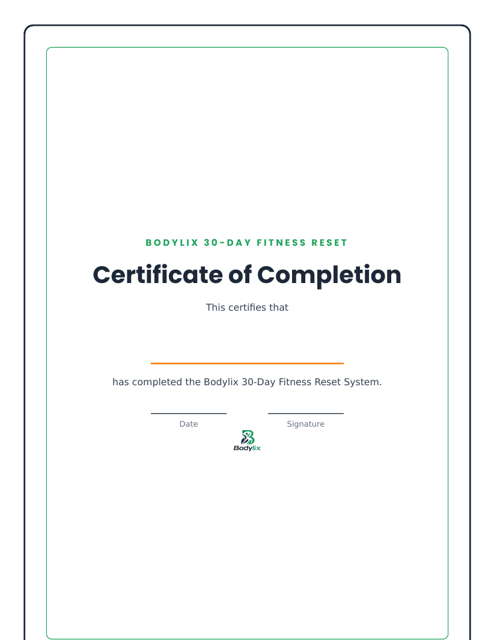 Completion certificate