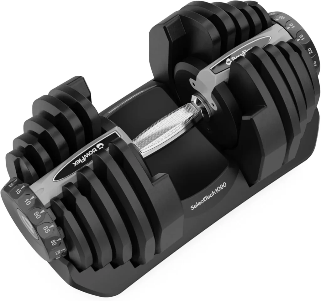 Pair of adjustable dumbbells for home strength training
