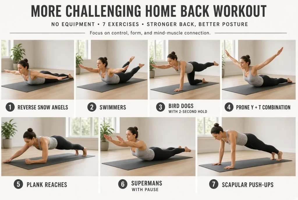 More Challenging back exercises at home without equipment