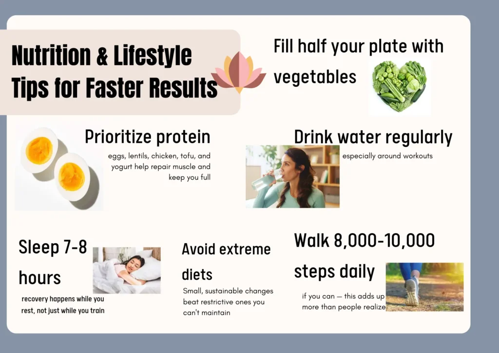 Nutrition & Lifestyle Tips for Faster Results: beginner gym workout female
