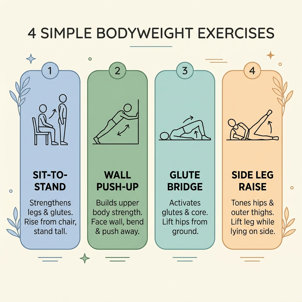 home workout plan for obese beginners - full body exercises