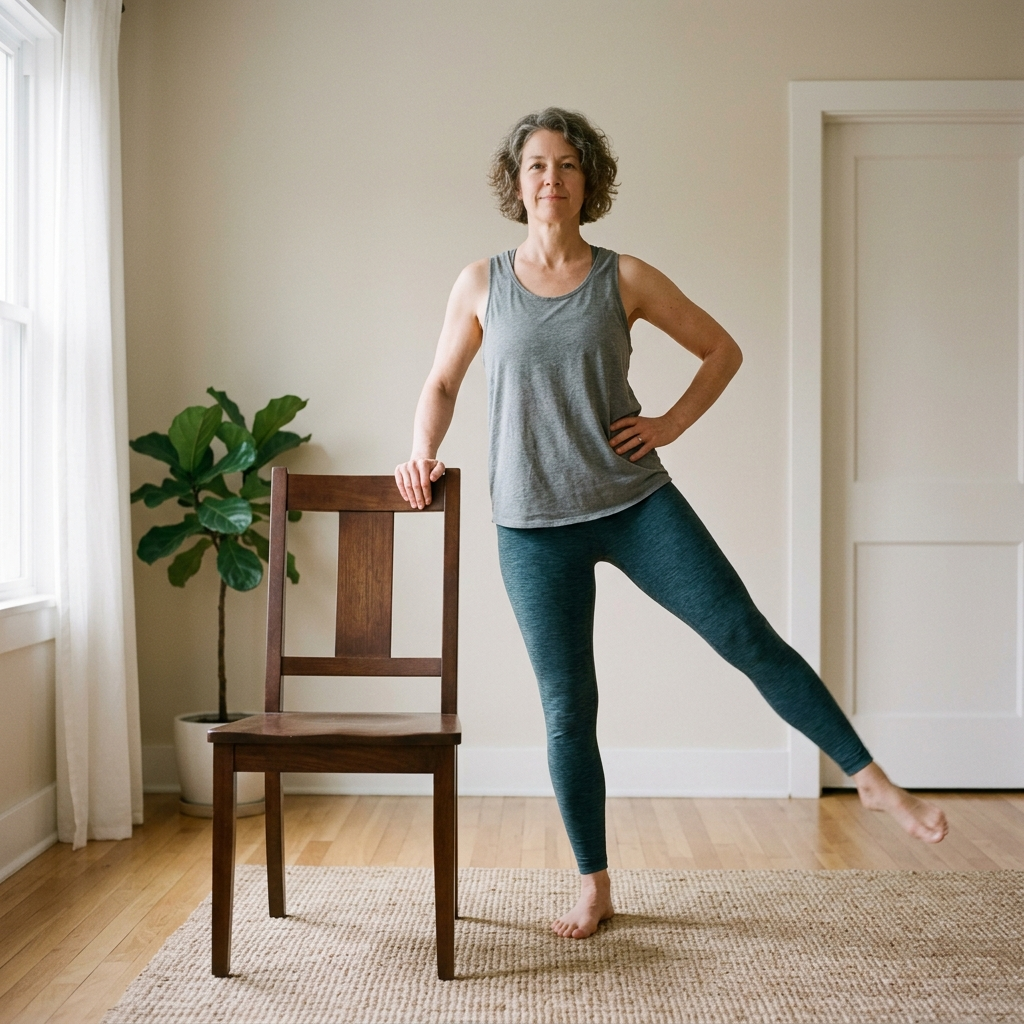 safe exercises for obese beginners using chair support