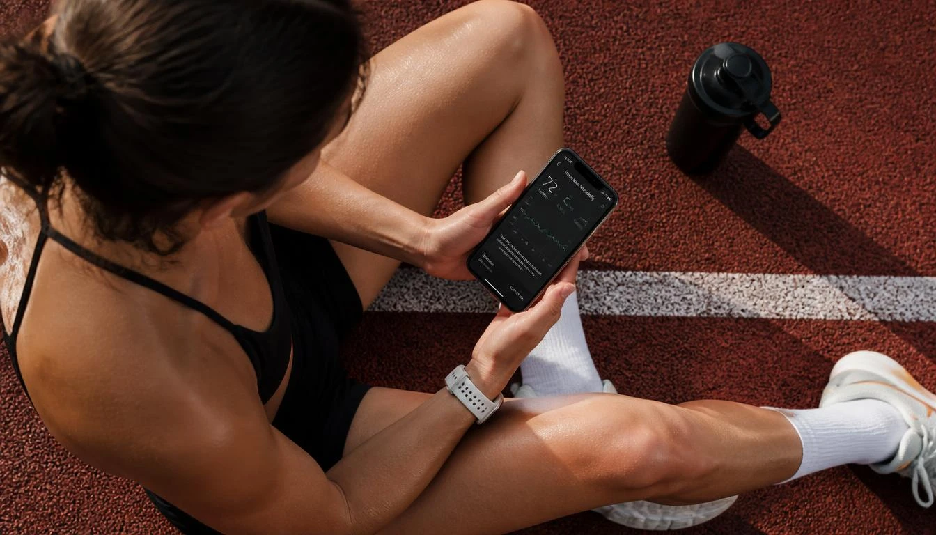Runner reviewing HRV training data for recovery and performance planning