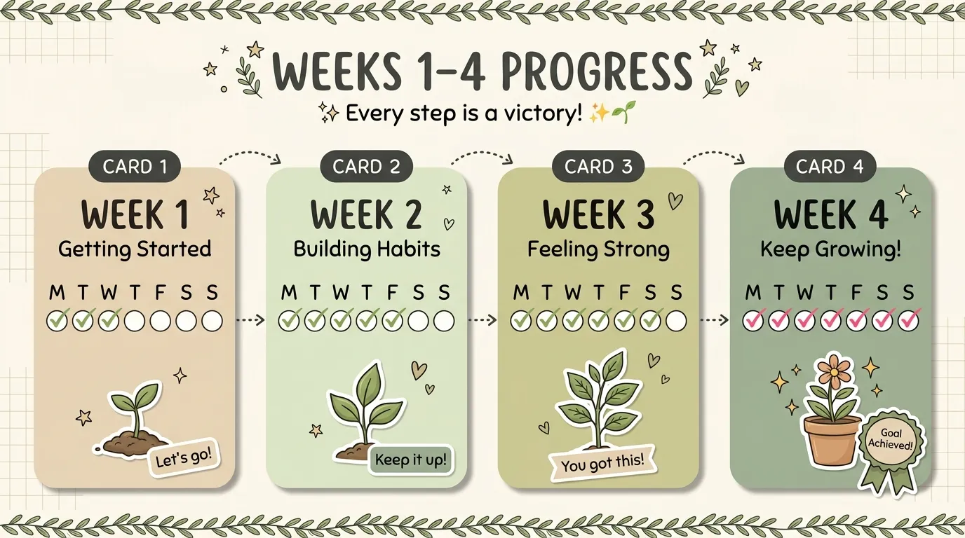 First-month beginner bodyweight workout plan — weekly schedule and progression