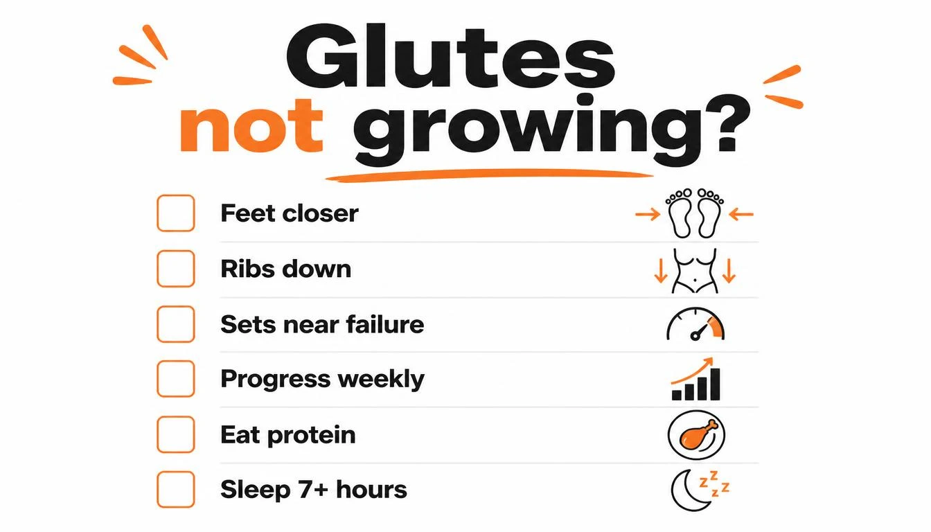 Checklist of fixes when your glutes are not growing from at-home training